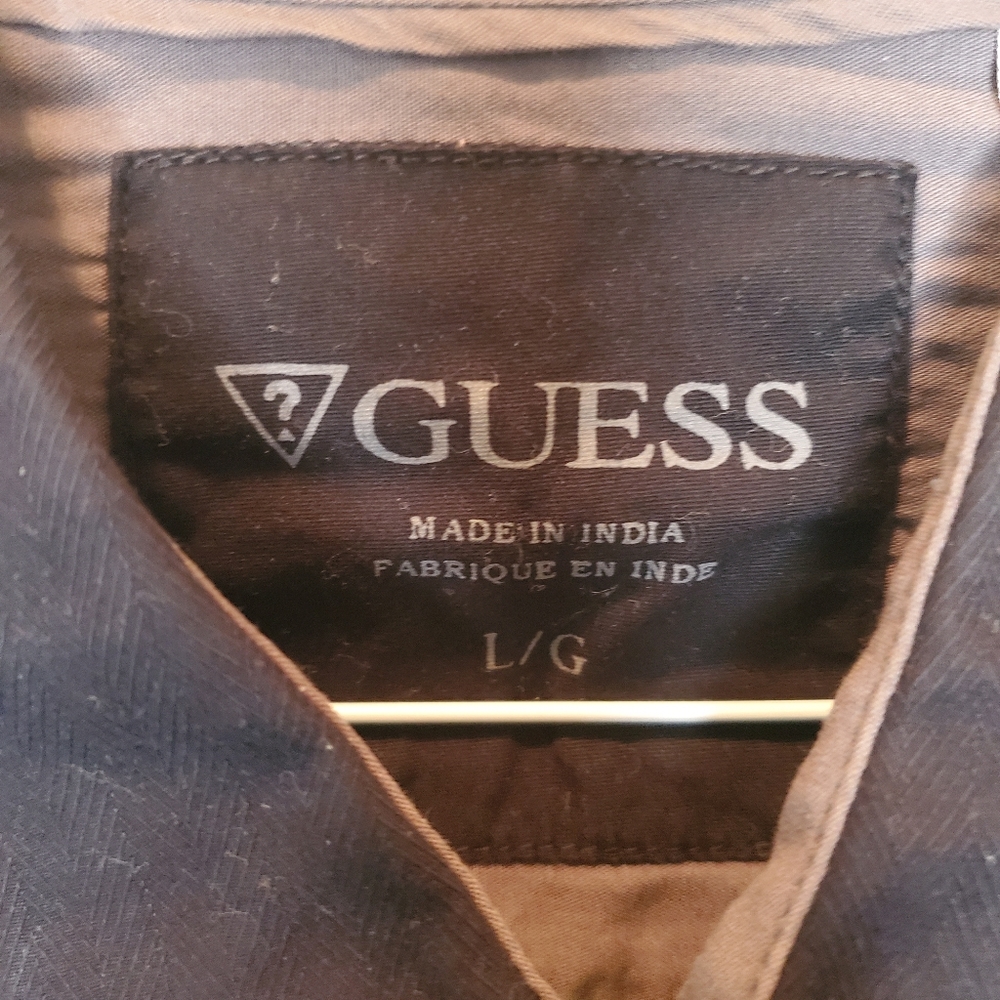Guess Black Button Down Shirt sz Large - Picture 2 of 5